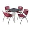 Kee Kee Square Table & Chair Set, Wood, Metal, Plastic Top, Grey TB3030GYBPCM47BY - alternate 1